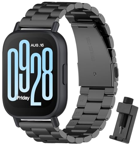 BDIG Ersatzarmband Kompatibel Xiaomi Redmi Watch 5 Active/5 Lite Armband Metall Frauen Männer,22mm Metallarmband Edelstahl