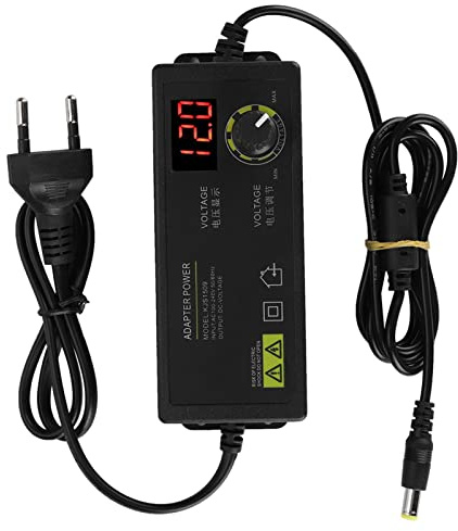 Fockety Fuente de Alimentación Regulable con Control de Velocidad del Motor de Voltaje Ajustable de 60W 5A 3-12V para Dispositivos Inalámbricos de Audio y Video