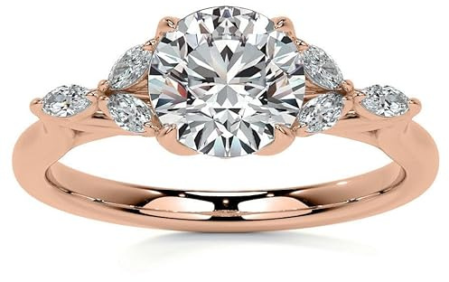 Molioaki Verlobungsring Damen 925 Sterling Silber/9K/14K/18K Gold Eheringe 1.24-3.24ct 5A Zirkonia/Moissanit/Laborgezüchteter Diamant Personalisierte Individuelle Gravur Ring