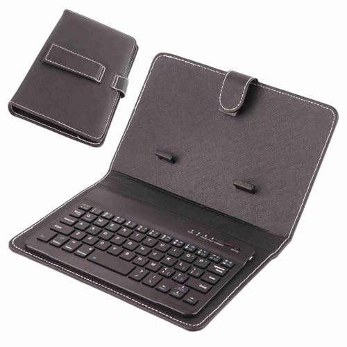 TOPINCN Funda con Teclado Inalámbrico para Teléfonos iOS, Soporte de Teclado Universal Compacto con Diseño Resistente a los Arañazos, Escritura Manual o Visualización de Películas (Black)