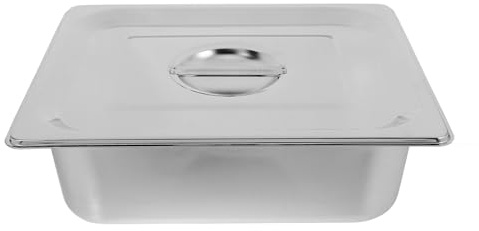 STAHAD Bac Inox Professionnel avec Couvercle Plateau Vapeur Épais Acier Inoxydable pour Restauration Répartition Thermique Uniforme Facile à Nettoyer pour Buffet et Service Traiteur