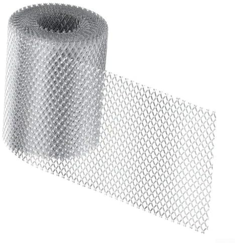 Rotolo di rete per grondaie in alluminio, 6 m, con 10 clip di fissaggio per protezione da foglie e detriti, si adatta a varie larghezze di grondaie (12,7 x 600 cm)