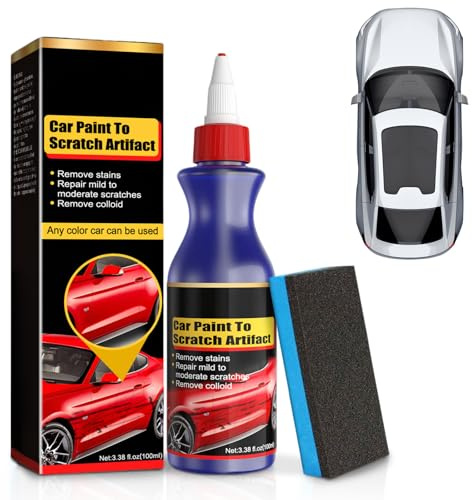 Quita Arañazos 100 ml con Esponja, Reparador para Micro Arañazos Coche, Abrillantador y Restaurador Pintura, Car Scratch Remover, Uso Universal