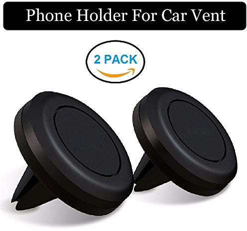 REALMAX 【 PACK OF 2 】 Car Phone Holder with 4 Metal Plates Air Vent Magnetic Mount Magnet Tablets Cradle Gripper Stand Plate Sticker Grip for all other Smart-phones