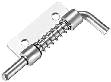 sourcing map 5 Pcs Carbon Steel Lock Bolt Spring Loaded Pin Latch 56mm Long (Right)