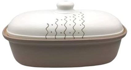 Keramik Brottopf L 34 x 22 x 17 cm (grau/weiß)