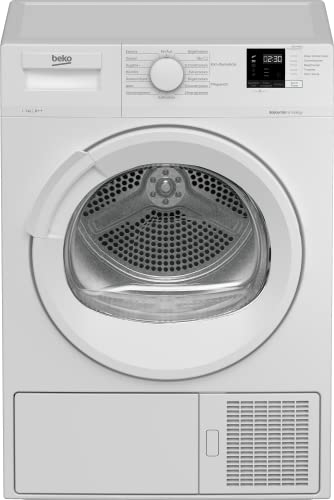 Beko DHC742GXS b300 Wärmepumpentrockner, Frontlader, 7 kg Beladungskapazität, nur 50,8 cm tief, 15 Programme, Sonsortrocknung, Knitterschutz, Allergikergeeignet, Säulenfähig, Schontrommel, Weiß