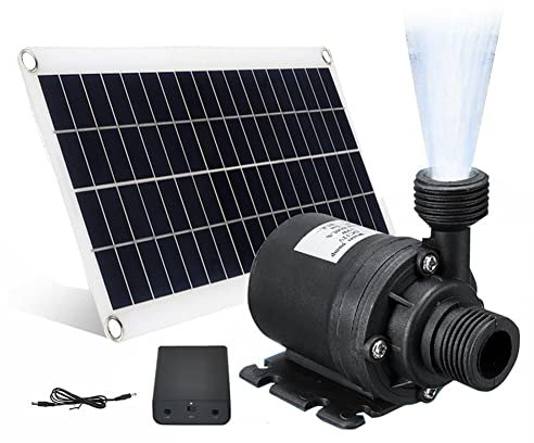 CUSFSRA Pompe à Eau Solaire 50W 800L/H DC12V Noir Classique
