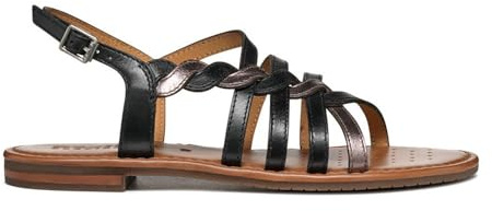 Geox Sandali bassi da donna D Sozy S D, Cuoio nero, 37 EU