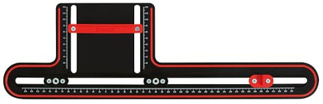 Trend Cabinet Hardware Drilling Jig, for Accurate Handle and Knob Installation, Self-Centring Scales, Adjustable Top Guide 30-120 mm, Edge Guide for Doors up to 600 mm Wide, CAB/JIG/A