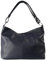 1990s Umhängetasche für Damen aus echtem Leder, mittlere Schultertasche aus Leder, Hobo mit ausziehbarem Schultergurt., marineblau