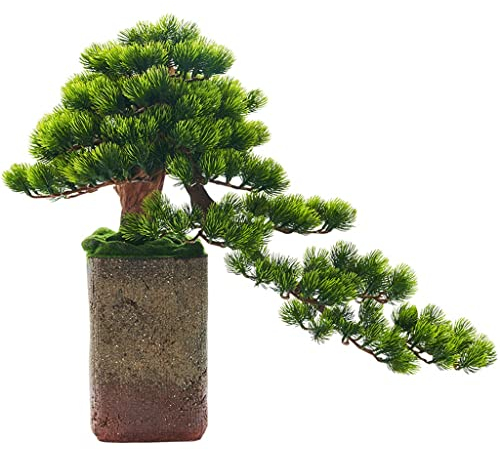 XUJUAN-0227 Gefälschte Pflanzen Zen Simulation Willkommen Kiefer Bonsai Ornamente Indoor Topfpflanzen Dekoration Home Office Wohnzimmer Schrank Künstliche Bonsai Pflanzen Künstliche Bonsai