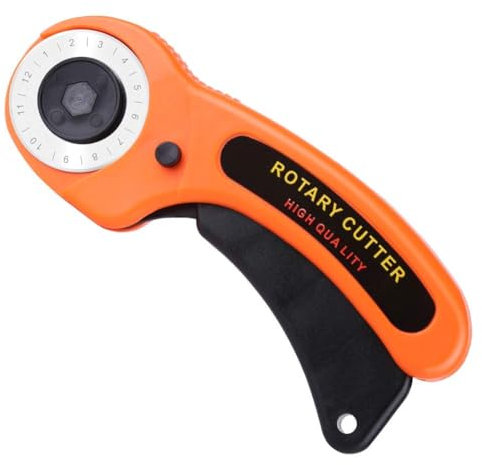 Dzxin Cortador giratorio, cortador giratorio de tela de 45 mm, cortador rodante con bloqueo de seguridad para tela, cuero, manualidades, costura, acolchado, tela