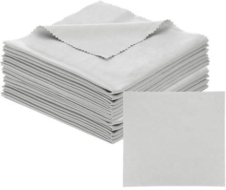 PATIKIL Paño De Microfibra para Limpiar Gafas 12x12, Paquete De 12 Paños para Limpiar Gafas Paño Suave para Pantallas Y Lentes De Cámara, Gris