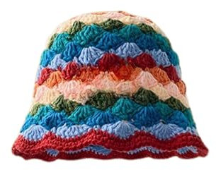Fischerhut Damen Winter Fell Warm Wollmütze Flauschiger Warmer Pelziger Strickmütze Bucket Hat für den Winter Cap Wintermütze Damen Lammwolle (One Size)