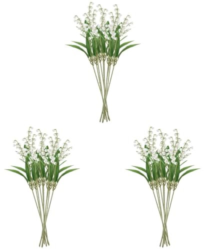 Amosfun 3 Stück 10 Künstliche Grünpflanzen Sonnenblumen Blätter Ranken Lilien Glyzinien Gartenfee Kleine Kunstblumen Rosen Kunstblumen Hausgrün Stiele Kunsttal Dekoration