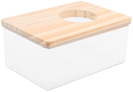 VALICLUD Bac à Sable pour Hamster Transparent 15X10X55 CM Multifonctionnel pour Bain Toilette et Jeu Accessoire Compact et Pratique pour Cage de Petits Rongeurs