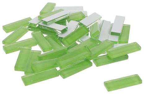 Homoyoyo 2 Pack Green Glass Mosaic Tiles Pieces for DIY Crafts Art Projects Home Decor Picture Frames Flower Pots Coasters Creative Multipurpose Mosaic Pieces for Adults and Beginners