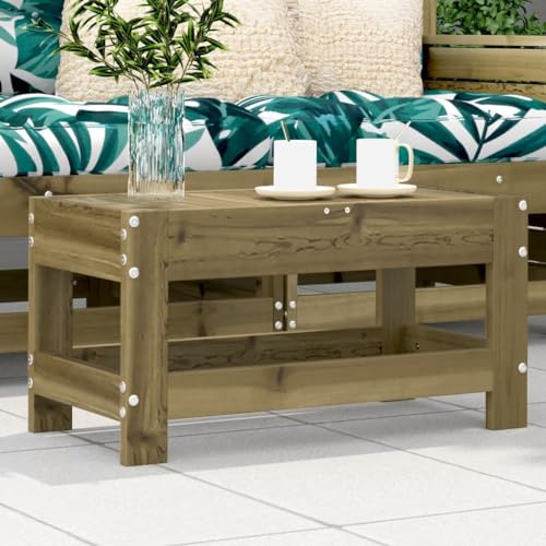 Runheo Sgabello da giardino 62 x 30 x 32 cm, in legno di pino impregnato in autoclave, utilizzabile come seduta o tavolino, ideale per mobili da esterno su terrazza e balcone