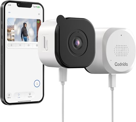 Camera Magnétique pour Fenêtre 2K Sans Perçage, Caméra de Surveillance Wi-Fi 2,4 et 5 GHz pour l'intérieur avec Vision Nocturne Couleur Starlight, Détection des Personnes et Enregistrement 24h/24 et 7