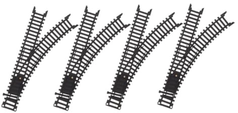 Sewroro 2 Paar Flexible Kunststoff Eisenbahnschienen Schwarz für Elektrische Spielzeugeisenbahn Zubehör Kinder Abgerundet Sicher Spielset