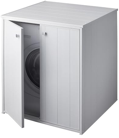 Mobile Copri Lavatrice Asciugatrice 77 X 71 Due Ante Pvc Bianco