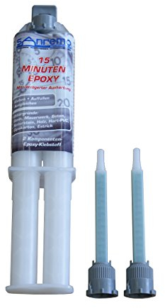 10x Sanremo 15 MINUTEN EPOXY 25ml + 20 Mischdüsen Epoxidharz Kleber 2-Komponenten