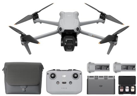 DJI Air 3S Fly More Combo (RC-N3), Drone with 1 CMOS Wide-Angle & Medium Tele Camera, 4K/60fps HDR Video, Nightscape Omnidirectional Obstacle Sensing & 3 Batteries for Extended Flight Time