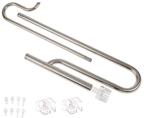 Tubayia Stainless Steel Aquarium Pipe Surfaces Skimmer Inflow Outflow Set for Aquarium Water Plants