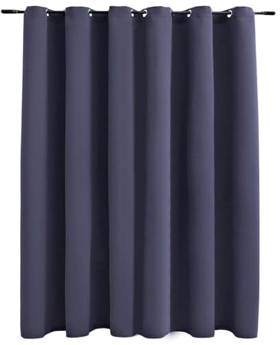 vidaXL Vorhang Verdunkelung mit Metallösen Verdunkelungsvorhang Kräuselband Ösen Schlaufe Thermo Gardine Blickdicht Anthrazit 290x245cm