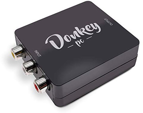 Donkey pc – Conversor RCA a HDMI. Conmutador hdmi de señal 720 / 1080P, Cable de Carga USB para PC/Laptop/Xbox / PS4 / PS3 / TV/VCR Cámara DVD. Convertidor VHS a Digital, conversor vga hdmi.