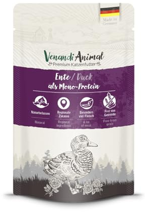 Venandi Animal Nassfutter mit Ente als Monoprotein 12 x 125 g