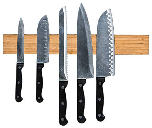 JKSM Messer-Magnetleiste, Holz-Magnet-Messerhalter mit leistungsstarken Magneten für die Wand ohne Bohrer, moderne Innovationen Magnetleiste für Küchenmesser
