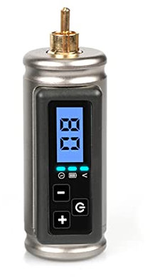 MAXSMLZT Tatuaggio wireless Trucco permanente Trucco permanente Macchina per la batteria Mini display LCD 1500mAh Type-C Cavo Quick Carica RCA Jack Lavoro 10 ore,Rca/gray