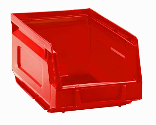 Set 12 contenitori a bocca di lupo in PEHD - L 103 x H 83 x P 165 - Rosso