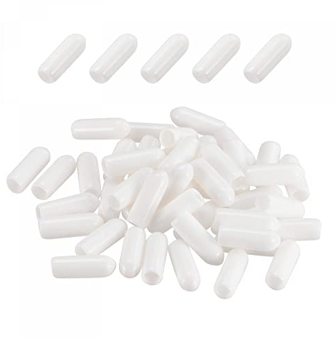 sourcing map 100Pack Schützer Gummi Endkappen Abdeckung 5mm Weiß | Für Schraube Möbel Rohr