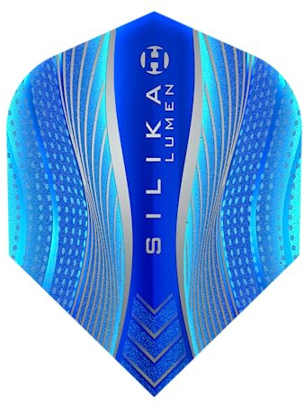 Harrows Dart Flight Silika Lumen Dart Flight Dartflight Set für Softdarts und Steeldarts (Nummer 6, Blau)