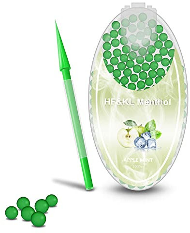 HF&KL Menthol Cigarette Crush Balls for Filters, 100PCS Portable Mint Crushballs, Menthol Aroma Capsules, Ball Shape Explosion Beads for DIY 100PCS (apple)