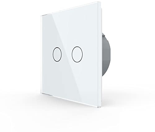 Livolo Funk ROLLADENSCHALTER Funkschalter VL-C702WR-11 Touch Weiß Lichtschalter Jalousie Schalter Fernbedienung App (LIVOLO Funk-Rollladenschalter Weiß VL-C702WR-11)
