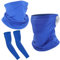 Balloome UV Protection Neck Gaiter Sun Arm Sleeves Set, Cooling Face Neck Mask and Compression Sleeves to Cover Arms UPF 50+ Men Women (blue)