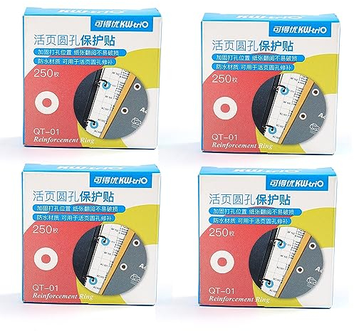 Lochverstärker Selbstklebend,4 PCS Ringlochverstärker Transparent Verstärkungsringe Lochverstärker Transparent Ringlochverstärker für DIY Fotoalbum Schule Büro