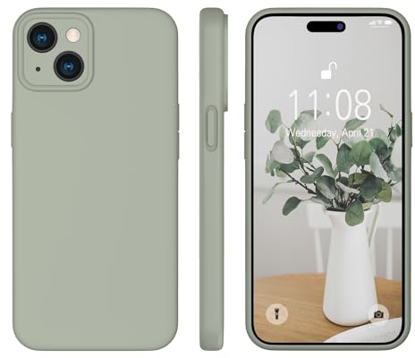 WXX für iPhone 15 Hülle Flüssig Silikon Case 6.1'' 2023 Kupfer Grün | Handyhülle für iPhone 15 Ultra Dünn mit Microfiber,Flüssig Silikon Gel Gummi Kratzfeste Schutzhülle Matt Hülle