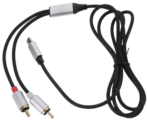 SAFIGLE 1m Stereo Audio Cable Type-c to Rca Male Usb-c to Rca Adapter Sound for Headphones Speakers
