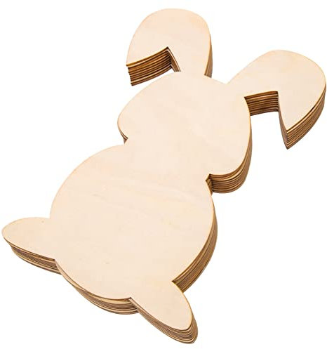 PRETYZOOM 10 Stück Hölzerne Osterhasen-Dekoration Ausgeschnittenes Unfertiges Holz Frühlingshase Holzkaninchenform Bastelanhänger -Holzscheiben-Ornament Für Ostern Frühling