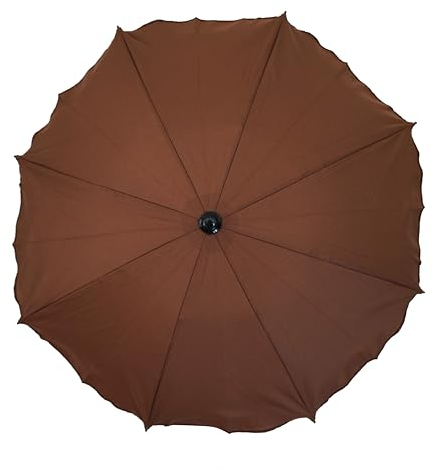 Skyline Universal Sonnenschirm Regenschirm für Kinderwagen und Sport Buggy, Babywagen Schirm mit Universal Halterung, UV-Schutz50+ Sonnensegel Sonnenschutz (Braun)