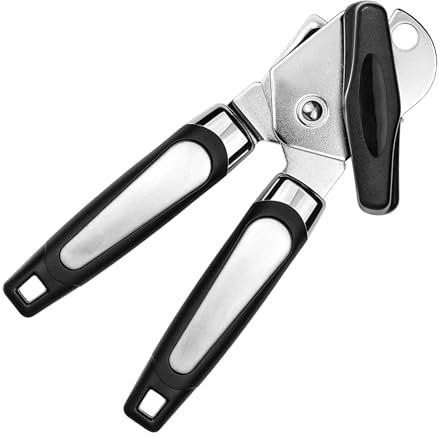 Huipinghu 3-in-1 Stainless Steel Manual Can Opener, Heavy Duty, Non-Slip Handle, Easy to Use and Clean