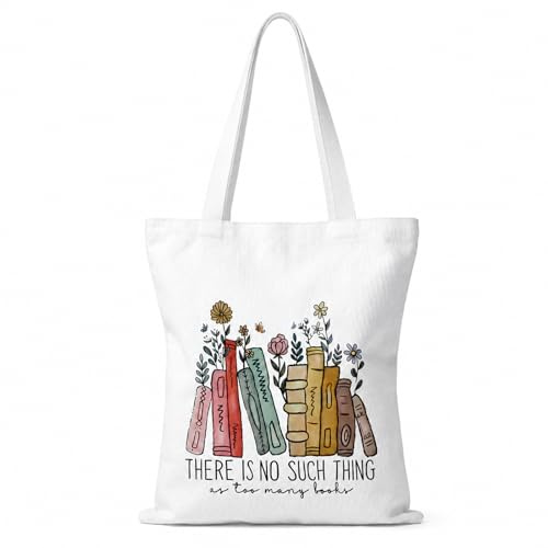 Litinliv Borsa di Tela, Riutilizzabile Borsa Shopper Tela con Manici Stampa, Canvas Tote Bag da Donna per Regali, Pieghevole Shopper Bag Ecocompatibile per Shopping, Scuola, Viaggi (33 × 37cm)