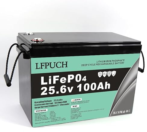 Leisure batterie，LiFePO4 Batterie 24V 100Ah, Lithium Freizeitbatterie, Lithium Eisenphosphat Batterie anstelle von Auto AGM Batterie oder Deep Cycle,Geeignet für Photovoltaikanlagen, Camping usw.
