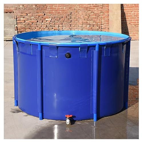 XMWOEIX Fischteich aus Segeltuch, runder oberirdischer PVC-Pool mit Halterung, zusammenklappbarer Wasserspeichertank für den Außenbereich, Bewässerungsplane für Koi-Haltebehälter (2 x 2 x 0,6 m)