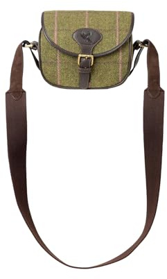 Rydale Tweed Cartridge Bag Men's Ladies Unisex Shooting Bag Cross Body Ammo Capacity 60 One Size (Dark Green)